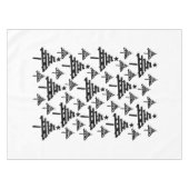 Nappe Motif d'arbre de Noël noir et blanc moderne (Devant (Horizontal))
