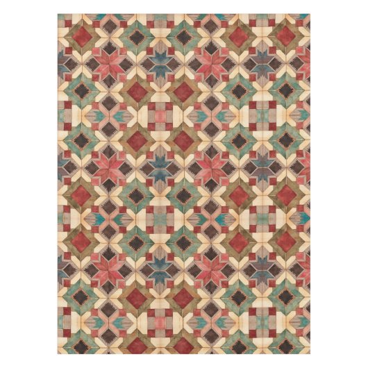 Nappe motif d'art de bloc de patchwork géométrique vinta (Devant)