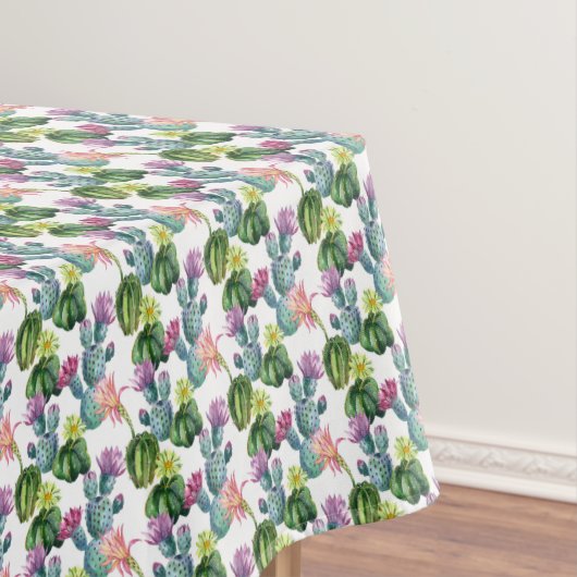 Nappe Motif d'art de cactus d'aquarelle (In Situ)