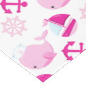 Nappe Motif De Baleines, Beaux Baleines, Baleines Roses (Angle)
