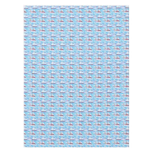 Nappe Motif de bateaux de navigation d'aquarelle (Devant)