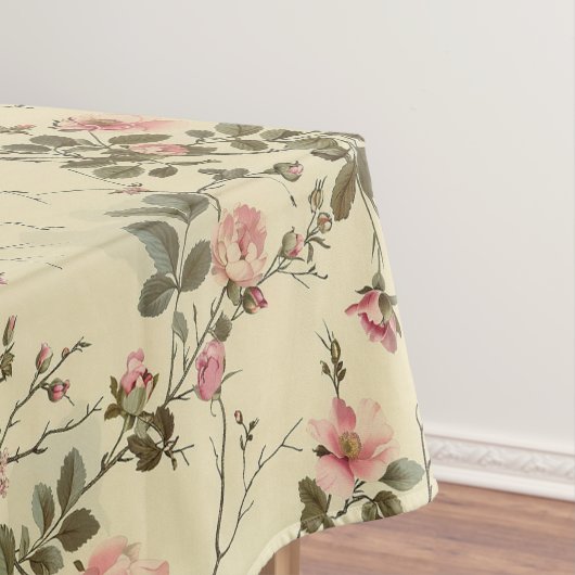 Nappe Motif de bourgeons de roses roses aquarelle (In Situ)