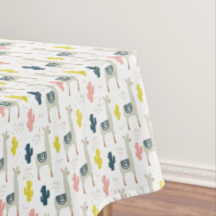 Nappe Motif de cactus et de lamas