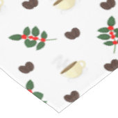 Nappe Motif de café avec haricots, tasses et caféiers (Angle)