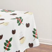 Nappe Motif de café avec haricots, tasses et caféiers (In Situ)