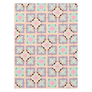 Nappe Motif de carreaux géométriques pastel   Rose Menth