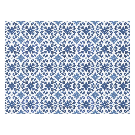 Nappe Motif de carrelage bleu Floral (Devant (Horizontal))