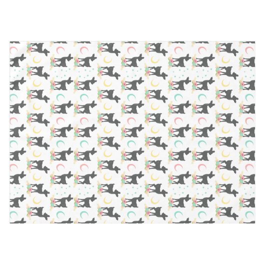 Nappe Motif de cerfs, Cerf de bébé, Boho, Fleurs, Lune (Devant (Horizontal))