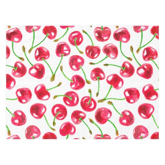 Nappe Motif de cerises d'aquarelle (Devant (Horizontal))