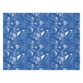 Nappe Motif de champignon psychédélique 2D.BW.b Bleu BG (Devant (Horizontal))