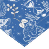 Nappe Motif de champignon psychédélique 2D.BW.b Bleu BG (Angle)