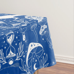 Nappe Motif de champignon psychédélique 2D.BW.b Bleu BG