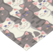 Nappe Motif de chats blancs et gris (Angle)