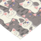Nappe Motif de chats blancs et gris (Angle)