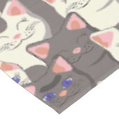 Nappe Motif de chats blancs et gris (Angle)