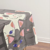 Nappe Motif de chats blancs et gris (In Situ)