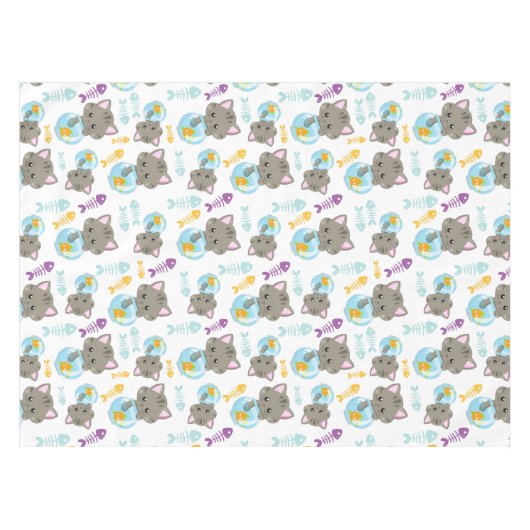 Nappe Motif De Chats, Chats Mignons, Chatons, Poisson (Devant (Horizontal))