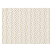 Nappe Motif de chevron blanc or neutre contemporain (Devant (Horizontal))