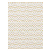 Nappe Motif de chevron blanc or neutre contemporain (Devant)