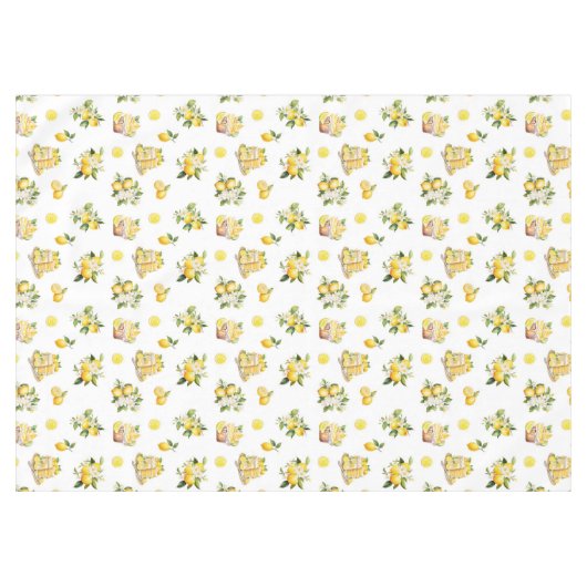 Nappe Motif de citron d'été méditerranéen (Devant (Horizontal))
