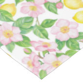 Nappe Motif de citrons floraux roses (Angle)