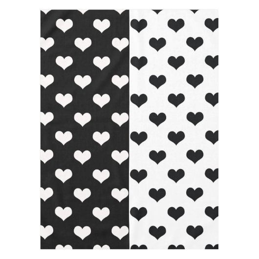 Nappe Motif de coeur Black White Love (Devant)