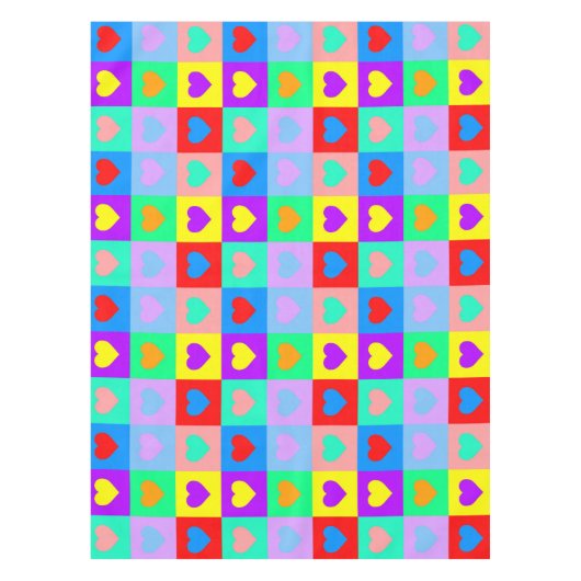 Nappe Motif de coeur coloré (Devant)