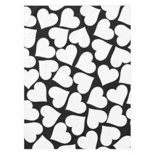Nappe Motif de coeur noir et blanc rétro
