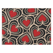Nappe Motif de coeur simple Noir et Rouge (Devant (Horizontal))