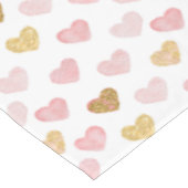 Nappe Motif De Coeurs Dorés Et Rose (Angle)