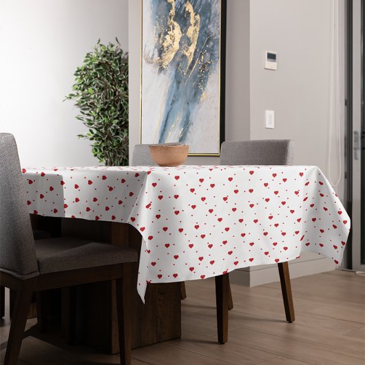 Nappe Motif De Coeurs Rouge Et Blanc