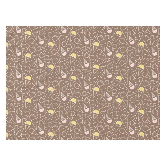 Nappe Motif de cône glacé sur le Brown (Devant (Horizontal))