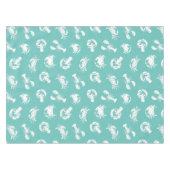 Nappe Motif de crabe blanc et de homard blanc chic côtie (Devant (Horizontal))