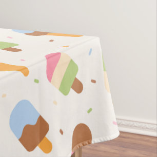 Nappe Motif de crème glacée, cône de crème glacée, Popsi