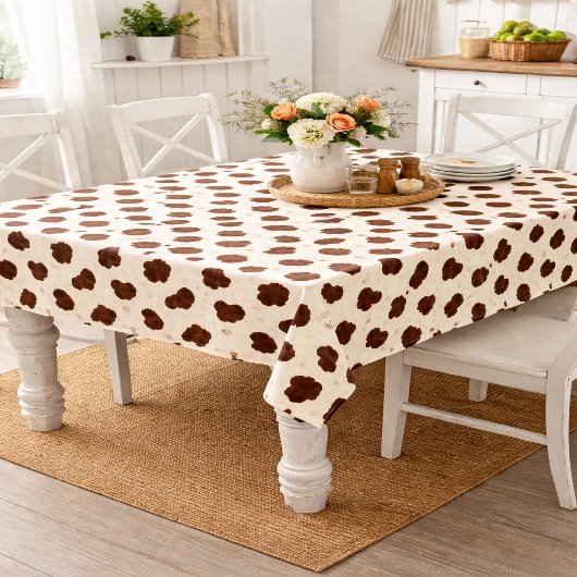 Nappe Motif de cuir de vache marron et blanc