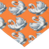Nappe Motif de cygnes sur fond orange (Angle)