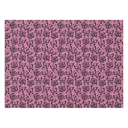 Nappe motif de dentelle avec des papillons (Devant (Horizontal))