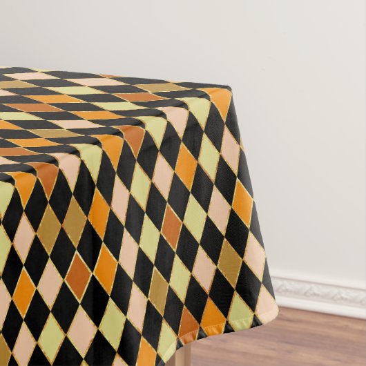 Nappe Motif de diamant noir orange rétro (In Situ)