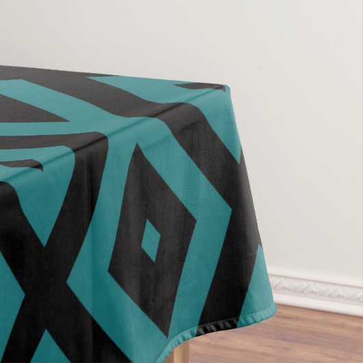 Nappe motif de diamants turquoise et noir (In Situ)