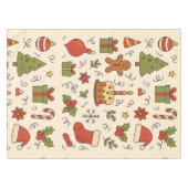 Nappe Motif de doodle de Noël joyeux (Devant (Horizontal))