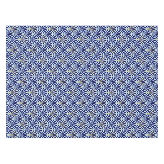 Nappe Motif de fan d'art déco - bleu de cobalt et de (Devant (Horizontal))