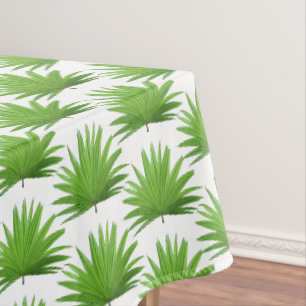 Nappe Motif de feuille de palmier verte sur fond blanc