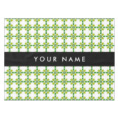 Nappe Motif de feuille, Feuilles vertes, Votre nom (Devant (Horizontal))