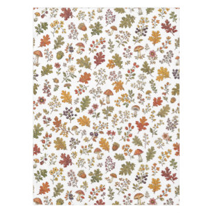 Nappe Motif de feuilles de champignons aux tons terreux
