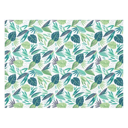 Nappe Motif de feuilles vertes et blanches (Devant (Horizontal))