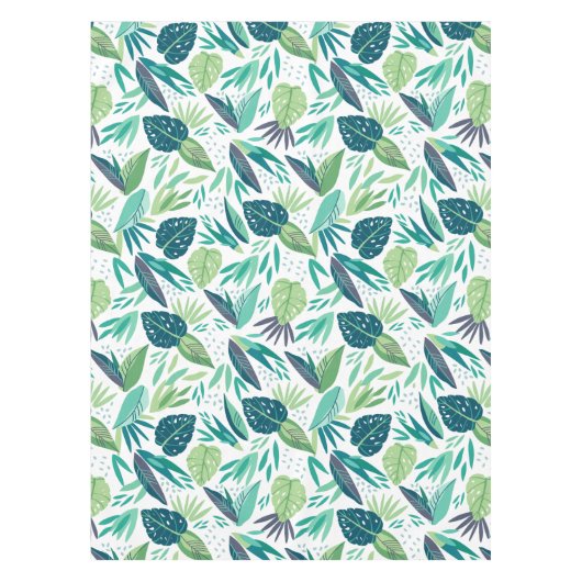 Nappe Motif de feuilles vertes et blanches (Devant)