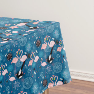 Nappe Motif de flamants roses à fleurs mignonnes