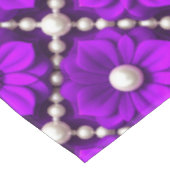Nappe Motif de fleur violette avec perles de perle (Angle)