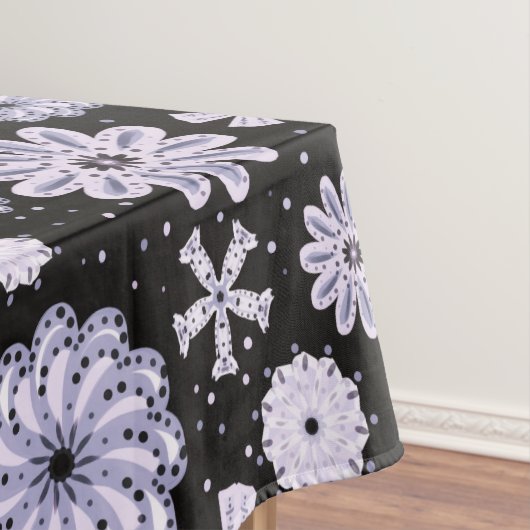 Nappe Motif de fleurs Abstrait bleu foncé (In Situ)