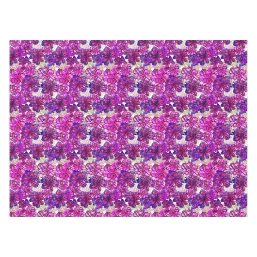 Nappe Motif de fleurs abstrait de rose et de pourpre (Devant (Horizontal))
